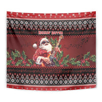 Guitar Christmas Tapestry Rocking Santa - Wonder Print Shop