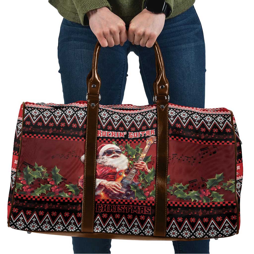 Guitar Christmas Travel Bag Rocking Santa - Wonder Print Shop