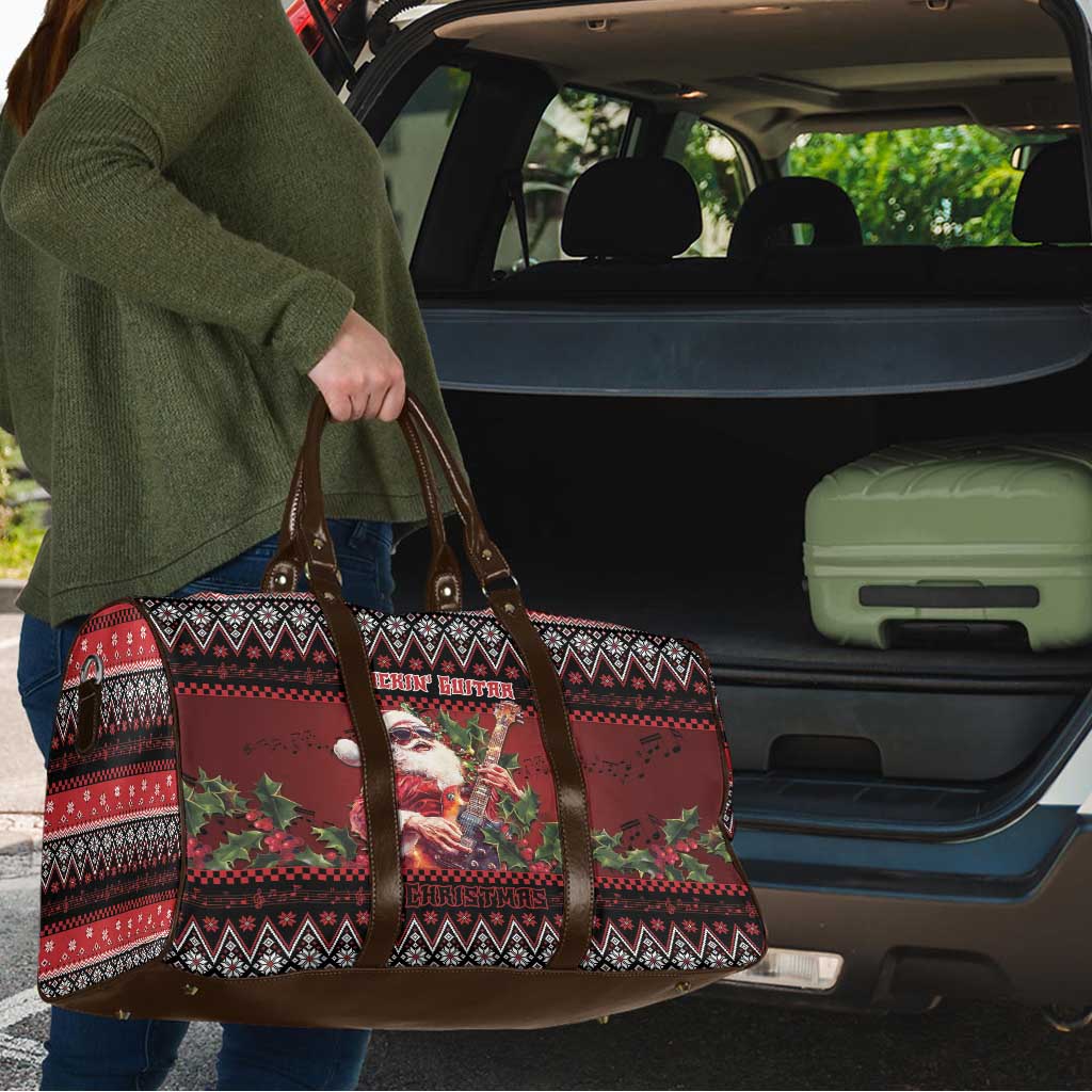 Guitar Christmas Travel Bag Rocking Santa - Wonder Print Shop