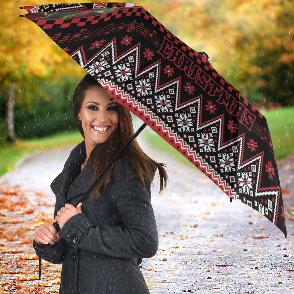 Guitar Christmas Umbrella Rocking Santa - Wonder Print Shop