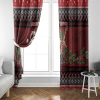 Guitar Christmas Window Curtain Rocking Santa - Wonder Print Shop