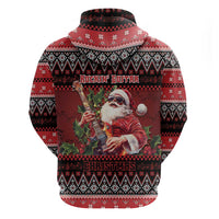 Guitar Christmas Zip Hoodie Rocking Santa - Wonder Print Shop