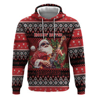 Guitar Christmas Zip Hoodie Rocking Santa - Wonder Print Shop