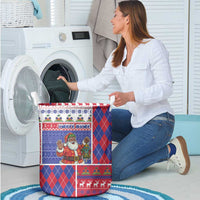 Haiti Christmas Laundry Basket Santa With Fanal Haitian Patchwork Style - Wonder Print Shop