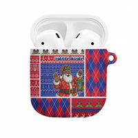 Haiti Christmas AirPods Case Santa With Fanal Haitian Patchwork Style - Wonder Print Shop