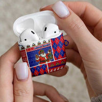 Haiti Christmas AirPods Case Santa With Fanal Haitian Patchwork Style - Wonder Print Shop