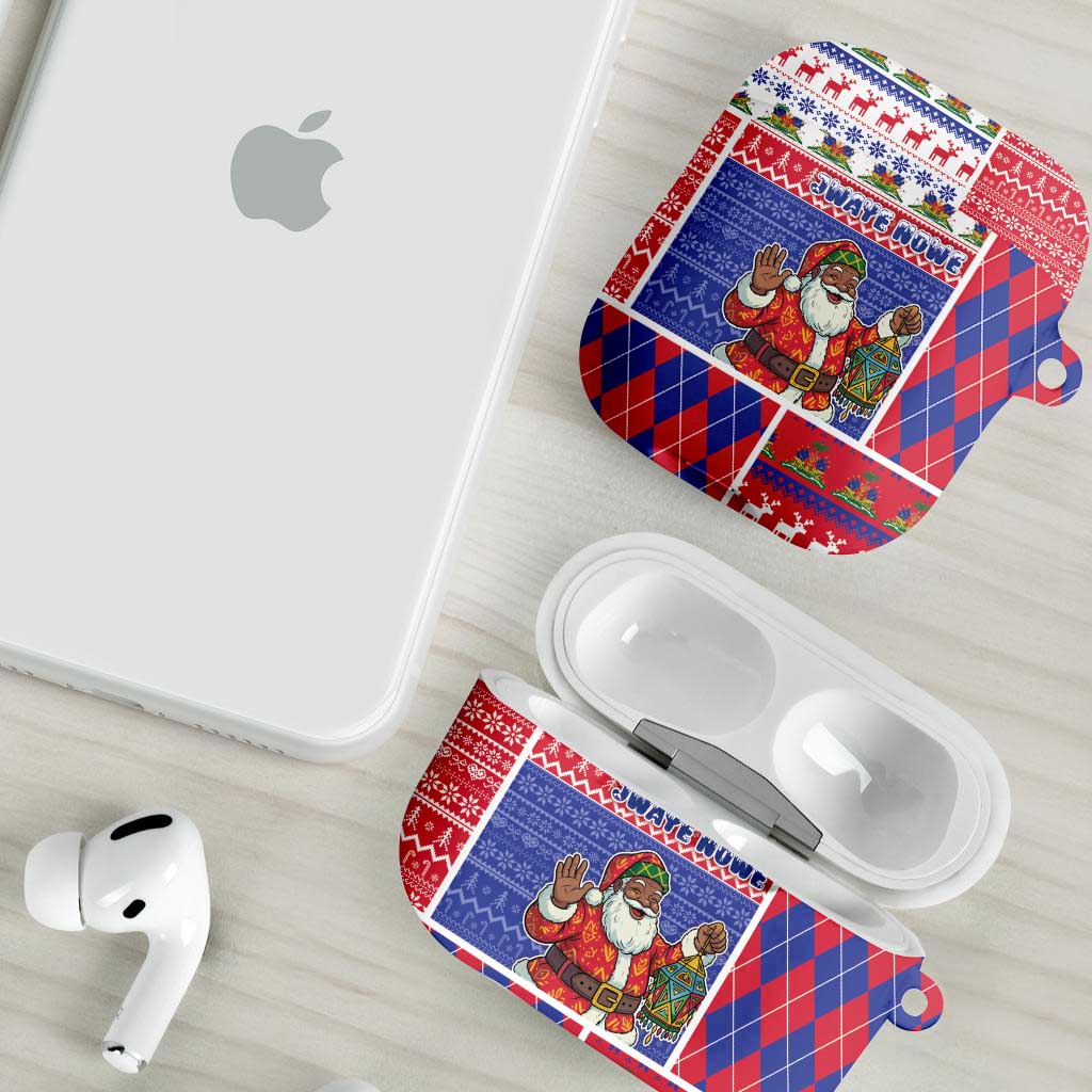 Haiti Christmas AirPods Case Santa With Fanal Haitian Patchwork Style - Wonder Print Shop