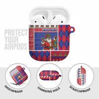 Haiti Christmas AirPods Case Santa With Fanal Haitian Patchwork Style - Wonder Print Shop