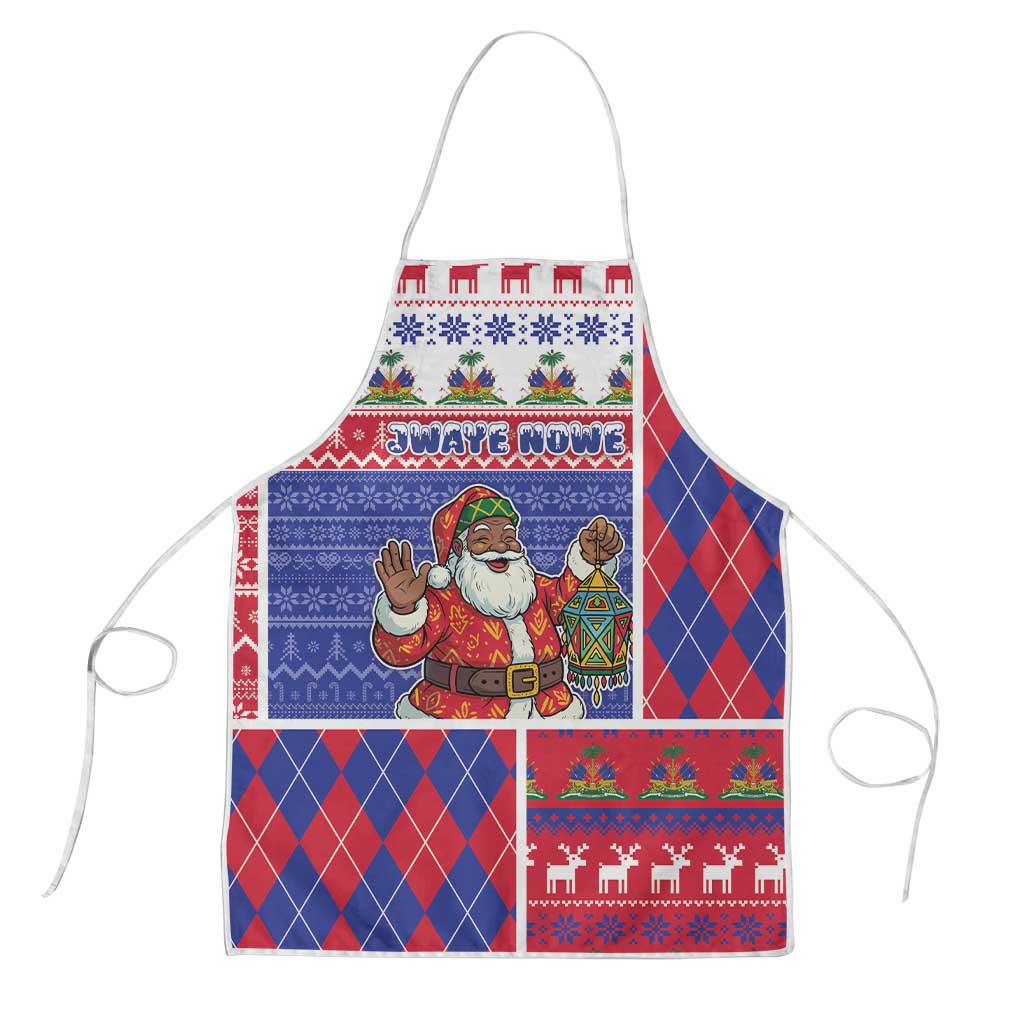 Haiti Christmas Apron Santa With Fanal Haitian Patchwork Style - Wonder Print Shop