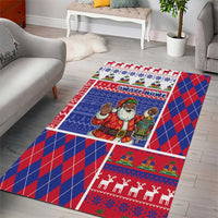 Haiti Christmas Area Rug Santa With Fanal Haitian Patchwork Style - Wonder Print Shop