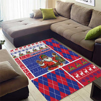Haiti Christmas Area Rug Santa With Fanal Haitian Patchwork Style - Wonder Print Shop