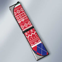 Haiti Christmas Auto Sun Shade Santa With Fanal Haitian Patchwork Style - Wonder Print Shop