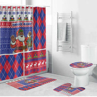 Haiti Christmas Bathroom Set Santa With Fanal Haitian Patchwork Style - Wonder Print Shop