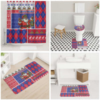 Haiti Christmas Bathroom Set Santa With Fanal Haitian Patchwork Style - Wonder Print Shop