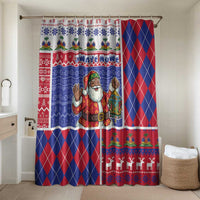 Haiti Christmas Bathroom Set Santa With Fanal Haitian Patchwork Style - Wonder Print Shop
