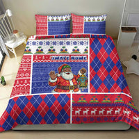 Haiti Christmas Bedding Set Santa With Fanal Haitian Patchwork Style - Wonder Print Shop