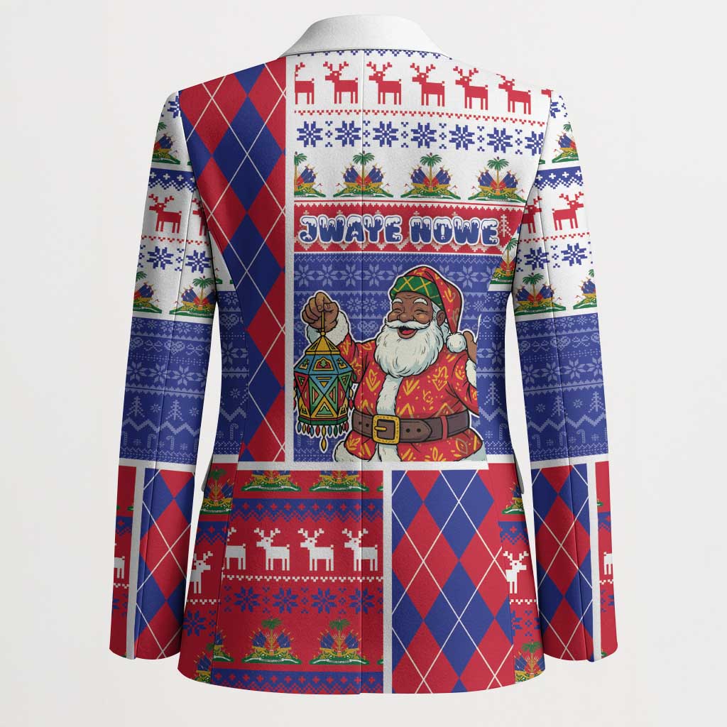Haiti Christmas Blazer Santa With Fanal Haitian Patchwork Style - Wonder Print Shop