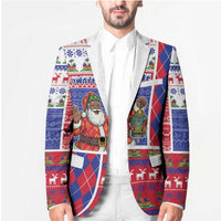 Haiti Christmas Blazer Santa With Fanal Haitian Patchwork Style - Wonder Print Shop