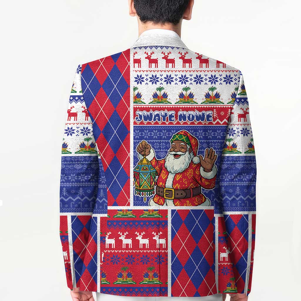 Haiti Christmas Blazer Santa With Fanal Haitian Patchwork Style - Wonder Print Shop