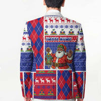 Haiti Christmas Blazer Santa With Fanal Haitian Patchwork Style - Wonder Print Shop