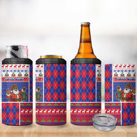 Haiti Christmas 4 in 1 Can Cooler Tumbler Santa With Fanal Haitian Patchwork Style - Wonder Print Shop