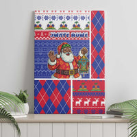 Haiti Christmas Canvas Wall Art Santa With Fanal Haitian Patchwork Style - Wonder Print Shop