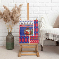 Haiti Christmas Canvas Wall Art Santa With Fanal Haitian Patchwork Style - Wonder Print Shop