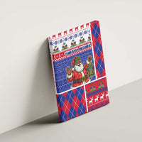 Haiti Christmas Canvas Wall Art Santa With Fanal Haitian Patchwork Style - Wonder Print Shop