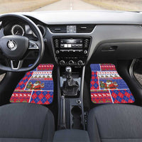 Haiti Christmas Car Mats Santa With Fanal Haitian Patchwork Style - Wonder Print Shop