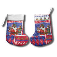Haiti Christmas Stocking Santa With Fanal Haitian Patchwork Style - Wonder Print Shop