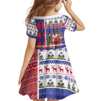 Haiti Christmas Family Matching Long Sleeve Bodycon Dress and Hawaiian Shirt Santa With Fanal Haitian Patchwork Style - Wonder Print Shop