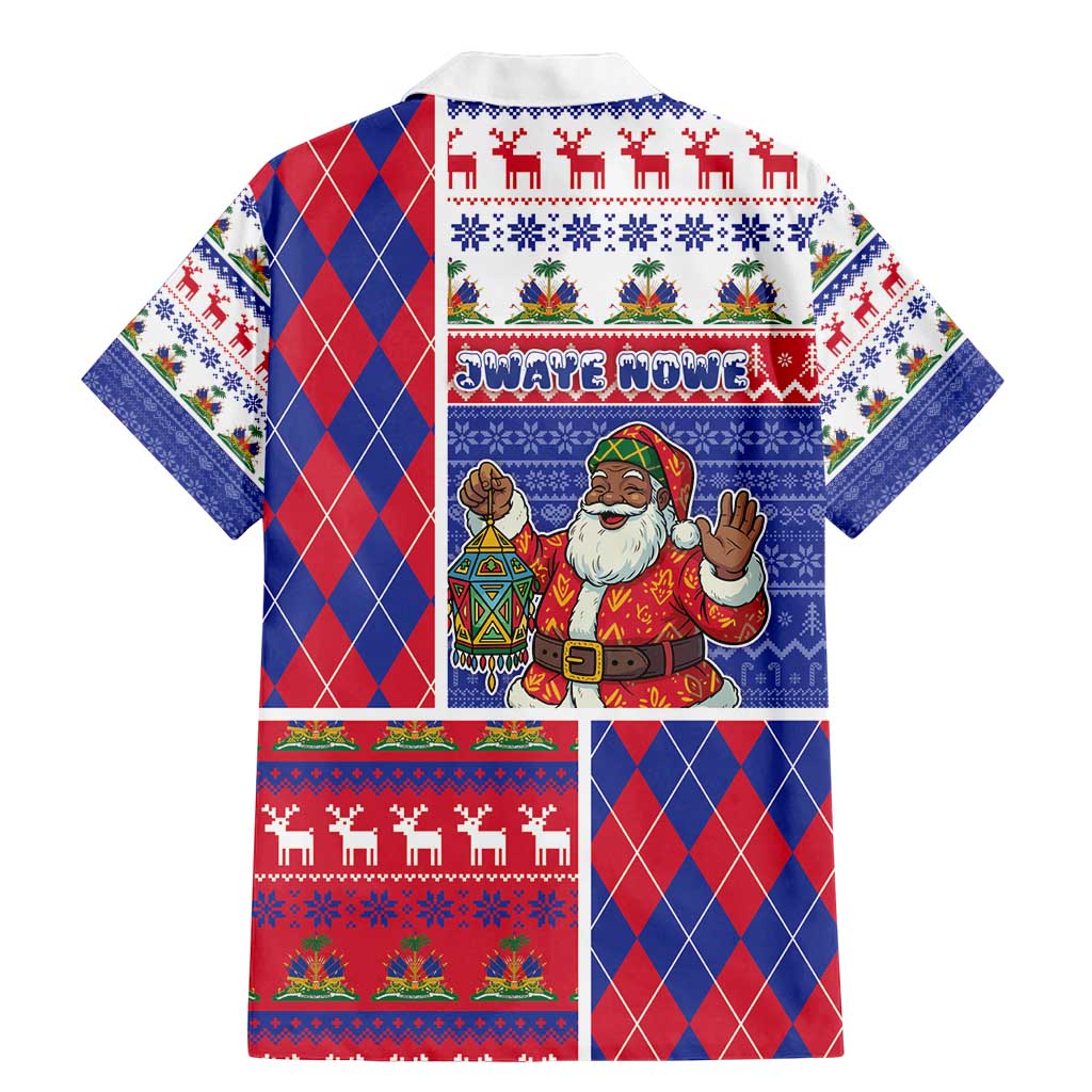 Haiti Christmas Family Matching Mermaid Dress and Hawaiian Shirt Santa With Fanal Haitian Patchwork Style - Wonder Print Shop