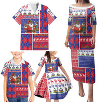 Haiti Christmas Family Matching Puletasi and Hawaiian Shirt Santa With Fanal Haitian Patchwork Style - Wonder Print Shop
