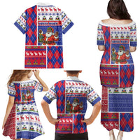 Haiti Christmas Family Matching Puletasi and Hawaiian Shirt Santa With Fanal Haitian Patchwork Style - Wonder Print Shop