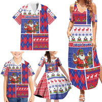 Haiti Christmas Family Matching Summer Maxi Dress and Hawaiian Shirt Santa With Fanal Haitian Patchwork Style - Wonder Print Shop