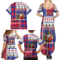 Haiti Christmas Family Matching Summer Maxi Dress and Hawaiian Shirt Santa With Fanal Haitian Patchwork Style - Wonder Print Shop