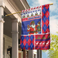 Haiti Christmas Garden Flag Santa With Fanal Haitian Patchwork Style - Wonder Print Shop
