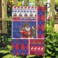 Haiti Christmas Garden Flag Santa With Fanal Haitian Patchwork Style - Wonder Print Shop