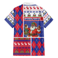 Haiti Christmas Hawaiian Shirt Santa With Fanal Haitian Patchwork Style - Wonder Print Shop