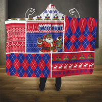 Haiti Christmas Hooded Blanket Santa With Fanal Haitian Patchwork Style - Wonder Print Shop