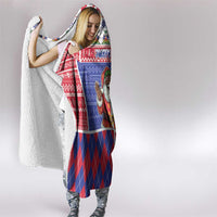 Haiti Christmas Hooded Blanket Santa With Fanal Haitian Patchwork Style - Wonder Print Shop