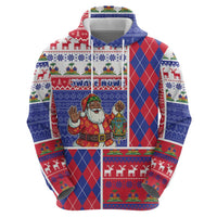 Haiti Christmas Hoodie Santa With Fanal Haitian Patchwork Style - Wonder Print Shop