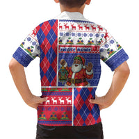 Haiti Christmas Kid Hawaiian Shirt Santa With Fanal Haitian Patchwork Style - Wonder Print Shop