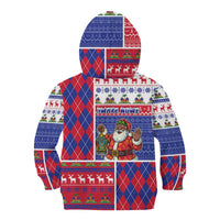 Haiti Christmas Kid Hoodie Santa With Fanal Haitian Patchwork Style - Wonder Print Shop
