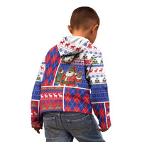 Haiti Christmas Kid Hoodie Santa With Fanal Haitian Patchwork Style - Wonder Print Shop