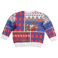 Haiti Christmas Kid Ugly Christmas Sweater Santa With Fanal Haitian Patchwork Style - Wonder Print Shop