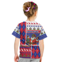 Haiti Christmas Kid T Shirt Santa With Fanal Haitian Patchwork Style - Wonder Print Shop