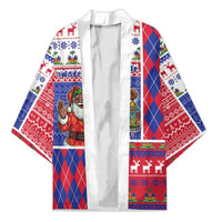Haiti Christmas Kimono Santa With Fanal Haitian Patchwork Style - Wonder Print Shop