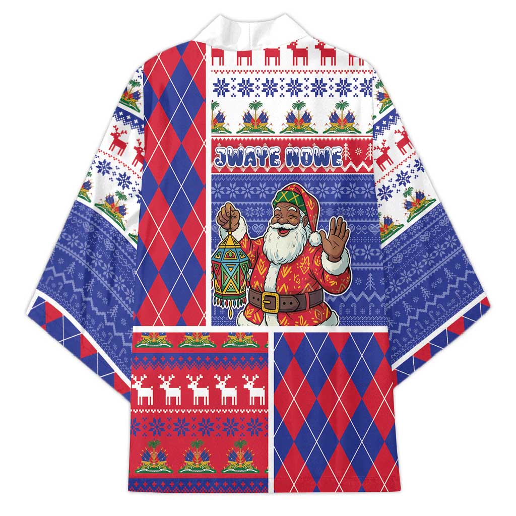 Haiti Christmas Kimono Santa With Fanal Haitian Patchwork Style - Wonder Print Shop