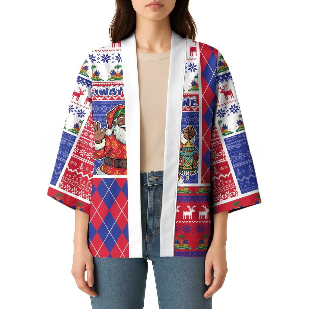Haiti Christmas Kimono Santa With Fanal Haitian Patchwork Style - Wonder Print Shop